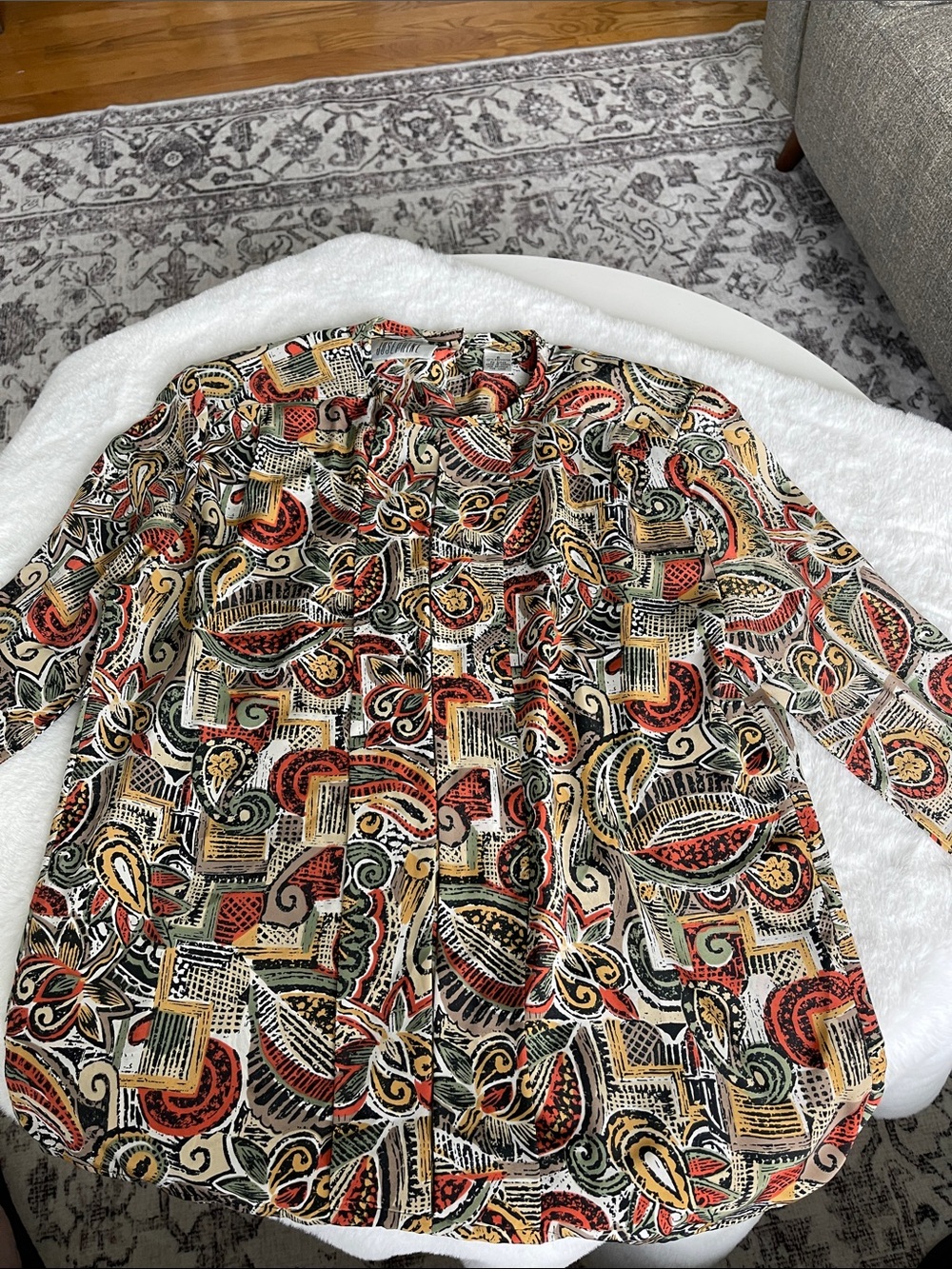 Josephine Women’s Multicolor Printed Button-Front Blouse